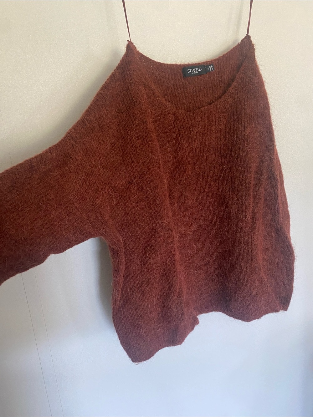 Fall sweater Soaked in Luxury Rust Brown Fuzzy Crewneck Sweater
